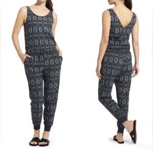 Athleta Black and Gray Patterned Jumpsuit